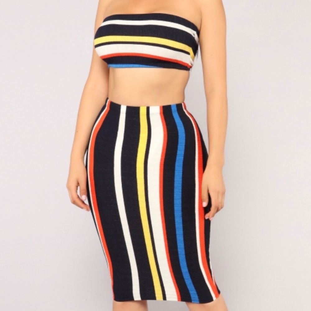 Striped Skirt Set